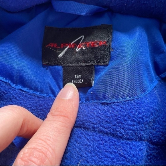 Alpinetek Baby 12 Month Blue 2-Piece SnowSuit w/ Mitts and Booties - Picture 6 of 9